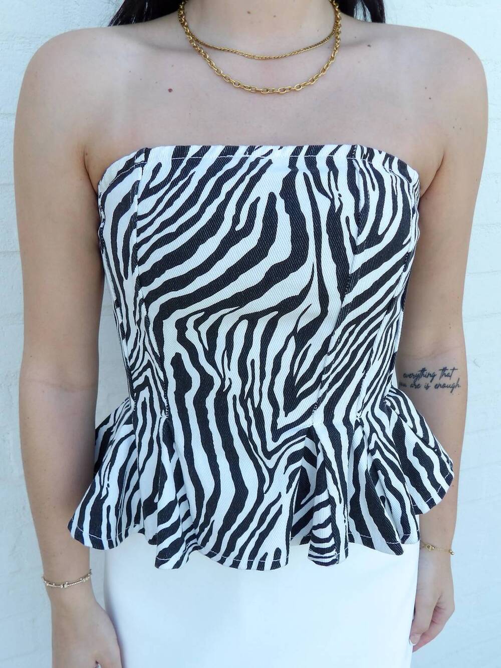 NEW SOFIE THE LABEL the zuri strapless top in zebra print
